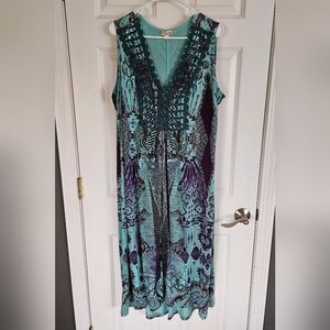 World Unity Teal Sleeveless Dress